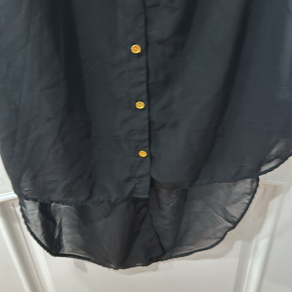 Speed Limit High-Low Sheer Button Down Dress Size… - image 2